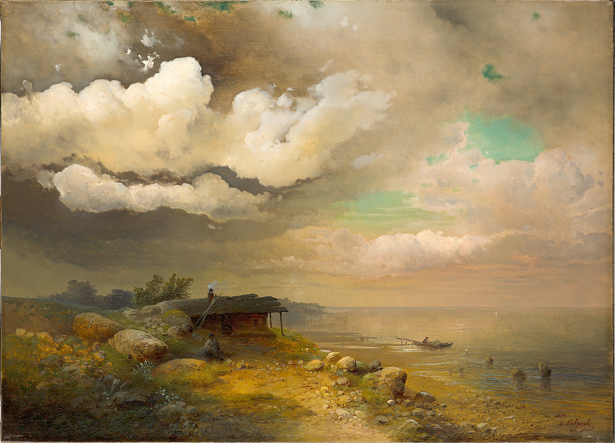 Саврасов Алексей Кондратьевич  «Рыбаки. Берег Днепра», 1859