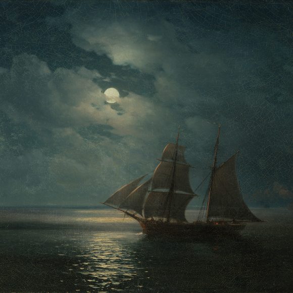 Иван АЙВАЗОВСКИЙ, Парусник на море в лунную ночь, 1875